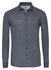 Desoto Fine Dobby Pattern Overhemd Zwart