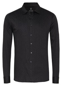 Desoto Fine Structure Pattern Shirt Black