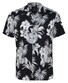 Desoto Hawaiian Flower Short Sleeve Lido Collar Shirt Black