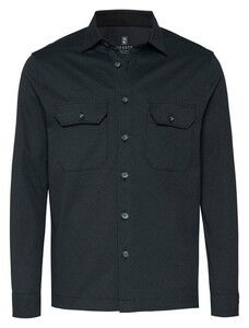 Desoto Kent Collar Twill Look Overshirt Black