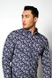 Desoto Kent Inverse Blossoms Shirt Navy