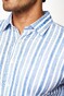 Desoto Kent Multi Stripes Linen Look Shirt Denim Blue