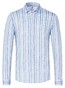 Desoto Kent Multi Stripes Linen Look Shirt Denim Blue