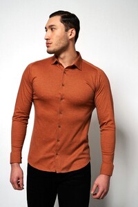 Desoto Kent Piqué Optics Jersey Overhemd Soft Orange