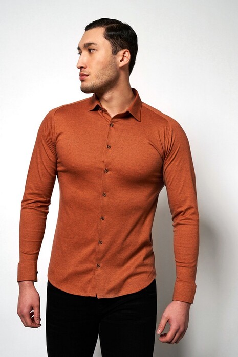 Desoto Kent Pique Optics Jersey Shirt Soft Orange