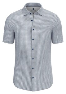 Desoto Kent Stitching Pattern Overhemd Blauw-Beige