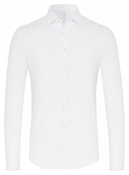 Desoto Kent Uni Solid Overhemd Wit
