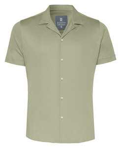 Desoto Lido Collar Uni Color Cotton Overhemd Groen