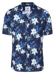 Desoto Lido Large Blossom Overhemd Navy-Blauw