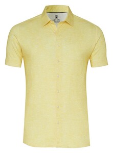 Desoto Linnen Look Casual Kent Overhemd Geel