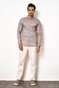 Desoto Linnen Look Knitted Cotton Overhemd Bruin