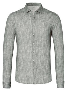 Desoto Linnen Look Knitted Cotton Overhemd Khaki