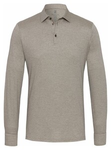 Desoto Long Sleeve Pique Optics Jersey Uni Poloshirt Cream
