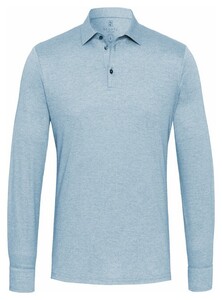 Desoto Long Sleeve Pique Optics Jersey Uni Poloshirt Light Blue