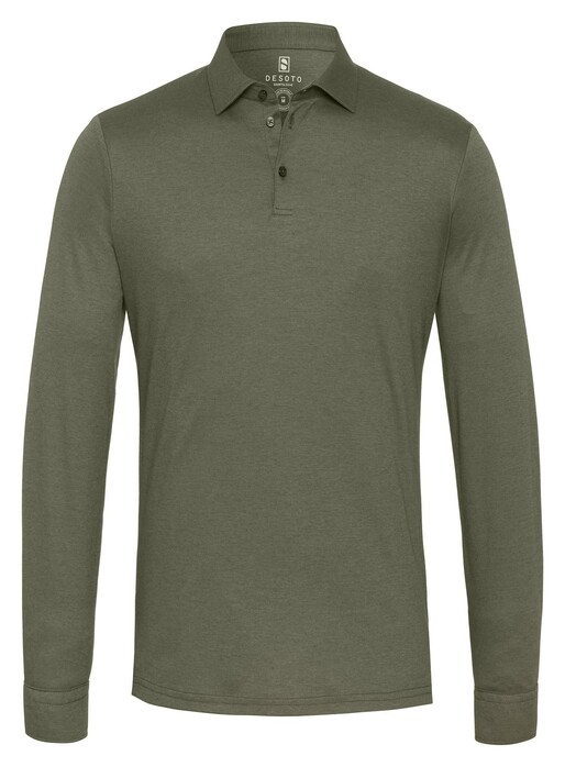 Desoto Long Sleeve Pique Optics Jersey Uni Poloshirt Olive