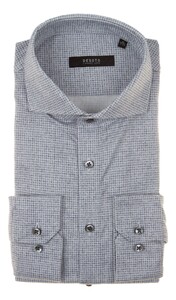 Desoto Luxury Bluish Houndstooth Shirt Blue-Grey