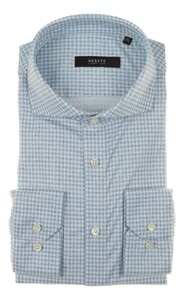 Desoto Luxury Bluish Houndstooth Shirt Blue