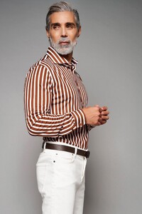 Desoto Luxury Bold Stripes Overhemd Bruin-Wit
