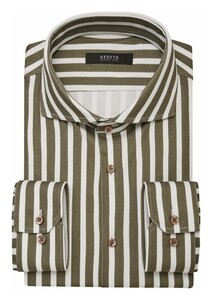 Desoto Luxury Bold Stripes Overhemd Olive-White