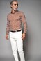 Desoto Luxury Bold Stripes Shirt Brown-White