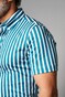 Desoto Luxury Button Down Bold Stripes Overhemd Turquoise-Wit