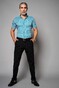 Desoto Luxury Button Down Bold Stripes Shirt Turquoise-White