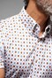 Desoto Luxury Button Down Fine Blossom Pattern Overhemd Wit-Oranje