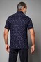 Desoto Luxury Dotted Square Fantasy Pattern Polo Navy