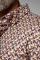 Desoto Luxury Fantasy Wave Floral Design Shirt Navy-Brown