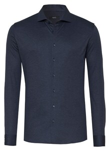Desoto Luxury Faux Uni Cotton Mélange Overhemd Navy Melange