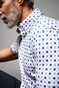 Desoto Luxury Fine Blossom Pattern Overhemd Wit-Navy