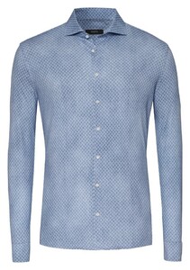 Desoto Luxury Luxury Denim Look Shell Pattern Overhemd Licht Blauw