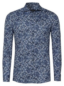 Desoto Luxury Luxury Fantasy Paisley Flowers Shirt Dark Evening Blue