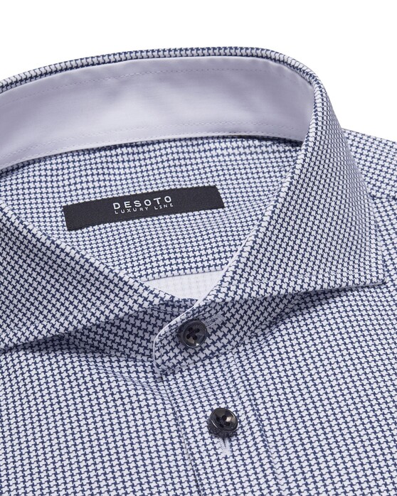 Desoto Luxury Luxury Fine Pattern Shirt White-Blue