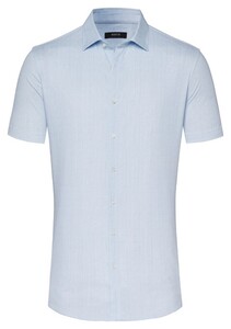 Desoto Luxury Luxury Kent Short Sleeve Subtle Check Shirt Light Blue