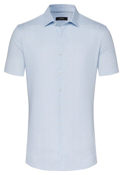 Desoto Luxury Luxury Kent Short Sleeve Subtle Check Shirt Light Blue