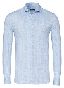Desoto Luxury Luxury Linnen Look Herringbone Overhemd Licht Blauw