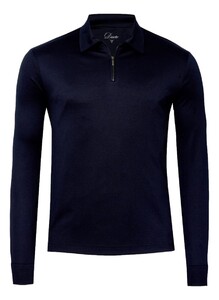 Desoto Luxury Luxury Long Sleeve Zip Polo Poloshirt Dark Evening Blue