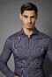 Desoto Luxury Luxury Mini Pattern Shirt Dark Navy-Sand