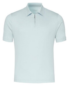 Desoto Luxury Luxury Solid Color Zip Collar Polo Aqua