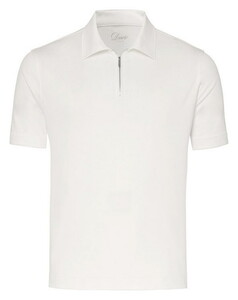 Desoto Luxury Luxury Solid Color Zip Collar Polo Cream