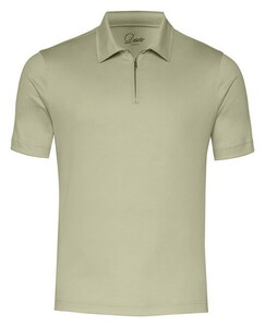 Desoto Luxury Luxury Solid Color Zip Collar Poloshirt Green