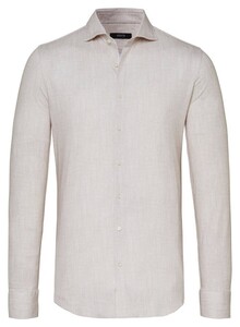Desoto Luxury Luxury Solid Cotton Linen Look Shirt Light Beige