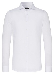 Desoto Luxury Luxury Solid Jersey Piqué Look Overhemd Wit