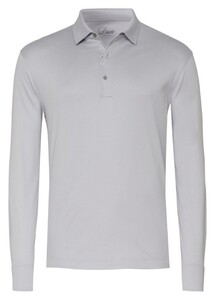 Desoto Luxury Luxury Two-Ply Cotton Uni Color Longsleeve Polo Licht Grijs
