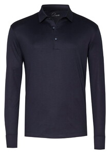 Desoto Luxury Luxury Two-Ply Cotton Uni Color Longsleeve Poloshirt Galaxy Blue