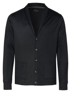 Desoto Luxury Luxury Two Ply Shawl Collar Piqué Look Overshirt Black