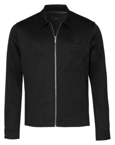 Desoto Luxury Luxury Two-Ply Zip Overshirt Black