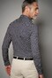 Desoto Luxury Minimal Square Triangle Pattern Shirt Navy-Beige