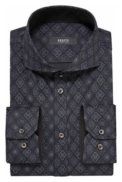 Desoto Luxury Multi Abstract Tiles Overhemd Grey-Black